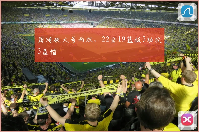 周琦砍大号两双，22分19篮板3助攻3盖帽